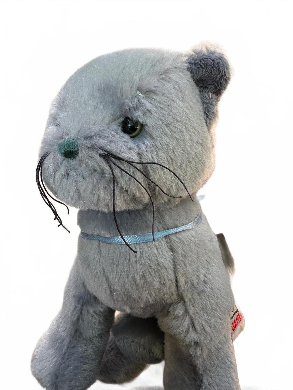 Ganz Webkinz Charcoal Cat 7" Plush Kitty Kitten Stuffed Animal HM152 No Code Toy